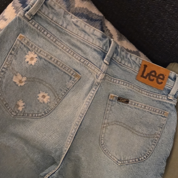 Lee Light Blue Floral Embroidered Flare Jeans - Picture 4 of 5